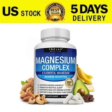 TOPLUX 1000mg Magnesium complex supplement of 8-element magnesium, 90 capsules