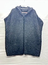 Roman Women Black Hoodie Cardigan Size XL Short Sleeve with Hook & Loop