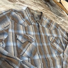 Ely Cattleman Since 1878 Pearl Snap Shirt Men  s XL Stripes Long Sleeve Western
