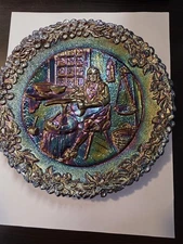 1975 Fenton Glass Plate #6 American Craftsman Series Carnival Silversmith Revere