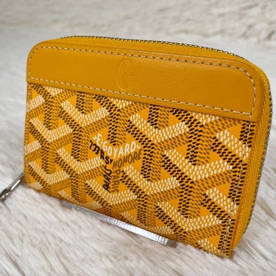 GOYARD Matignon Mini Münzetui gelb Canvas Leder gebraucht