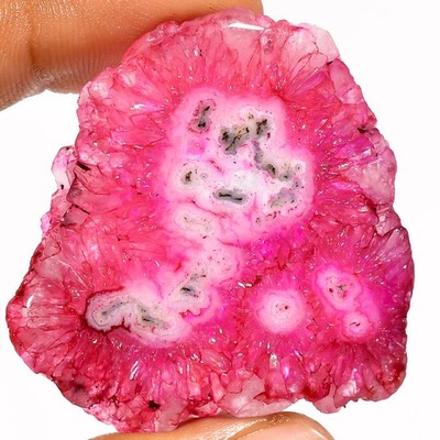 97.5 Ct Natural Pink Solar Quartz Large Fancy Slice Loose Gemstone 45X40X6 mm