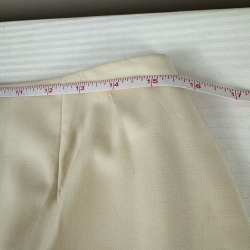 VTG Guy LaRoche Skirt Suit 12 Cream Ivory Wool Cord Tie Quiet Luxury Set - Picture 11 of 13