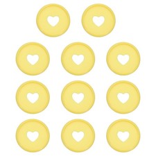 28mm Plastic Book Binding Discs, 11 Pack Expansion Discs Heart, Yellow