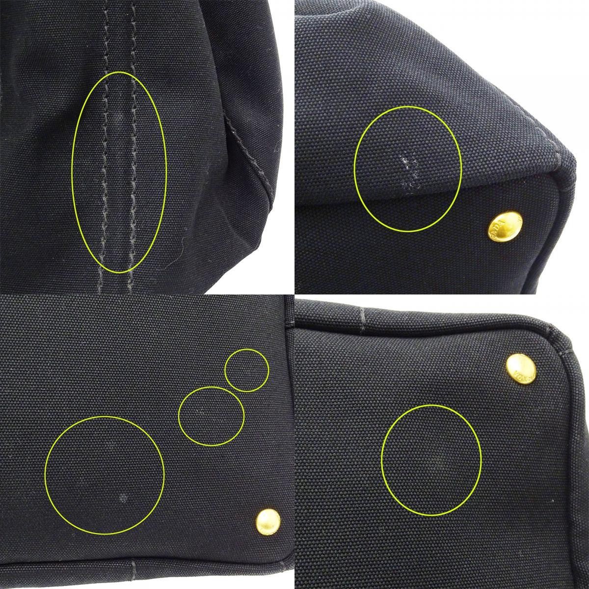 PRADA Bag Women s Brand Tote Bag Shoulder Bag 2way Canvas Canapa L Black Large C thumbnail 9