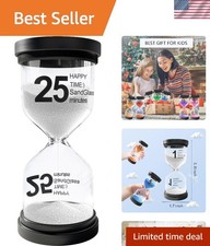 25-Minute Acrylic Sand Timer for Kids - Durable White Hourglass for Fun Learning