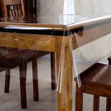 Waterproof Clear Plastic Tablecloth Square 60x60 Inch Oilproof Wipeable Vinyl