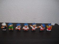 Original 7-tlg. Mainzelmännchen-Fußball-Mannschaft mit blauen Kappen, ZDF 78