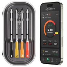 Wireless Meat Thermometer 4 Probes WiFi Unlimited Range 1000 F Heat Safe CHEF