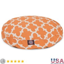 Round Dog Bed Waterproof Indoor Outdoor Zippered Slipcover Plush Fiber Washable