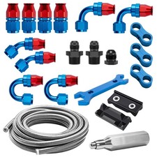 6AN 20FT PTFE Fuel Line Kit AN6 E85 Stainless Steel Braided Fuel Injection Ho...