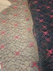 Vintage Black Lace Web w/ Red Spiders Netting Tulle 7 Yards x 45" New Halloween