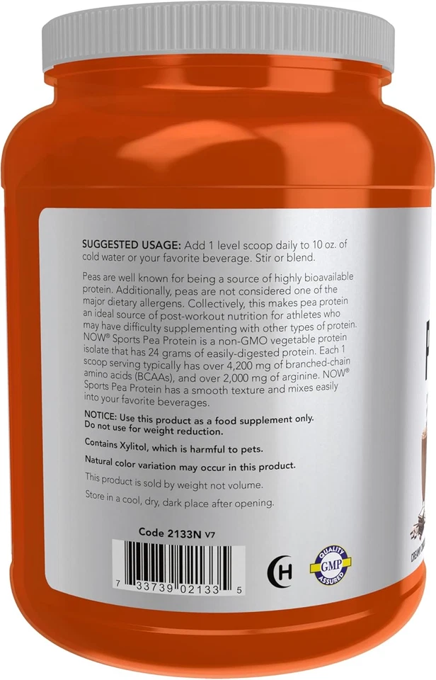 Sports Nutrition, Pea Protein 24 G, Easily Digested, Creamy Chocolate Powder, 2- Foto 3 de 4