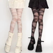 WOMEN'S GOTHIC CROSS BANDAGE STRAPS PATTERN PRINT PANTYHOSE TIGHTS STOCKINGS