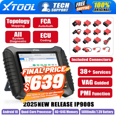 2025 XTOOL IP900S OBD2 Full System Topology Map Scanner FCA AutoAuth Key Coding