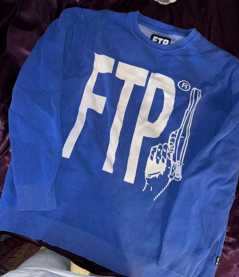 Suéter FTP Azul Gráfico Cuello Redondo XL Foto 2 de 4