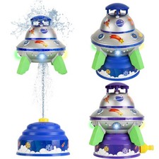 Outdoor Backyard Water Spray Sprinkler Summer Game with LED Lights for Kids Toys