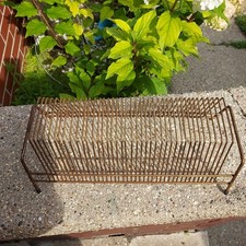 vintage record 45's storage rack metal