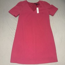 NWT White House Black Market shift Dress Sleeved women’s Sz 12 pink casual T24