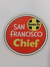 SANTA FE RAILROAD - SAN FRANCISCO CHIEF Vintage Luggage Label 1950s