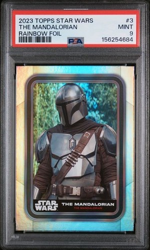 2023 TOPPS STAR WARS THE MANDALORIAN RAINBOW FOIL #3 PSA 9