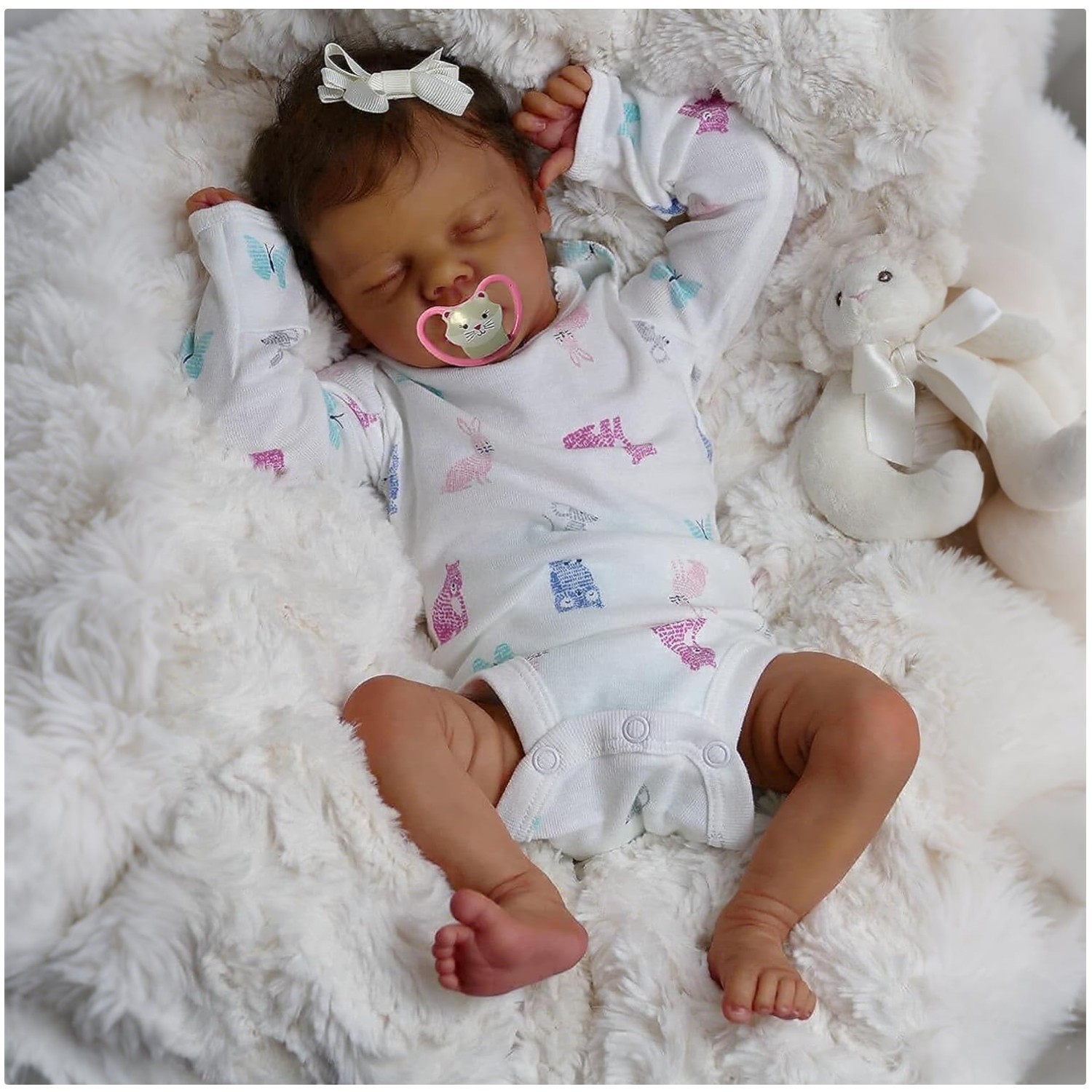 18-Inch Lifelike African American Reborn Baby Doll with Accessories for Ages 3+