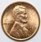 1938 1c Lincoln Wheat Cent RED - RAW - Philadelphia Mint - Nice Coin