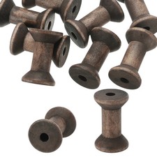 10Pcs Wooden Empty Spools 2" x 1.4" Sewing Thread Spool Dark Brown