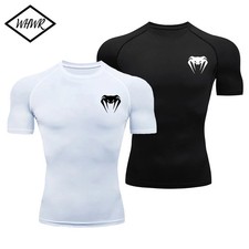 Mens Compression T Shirt Short Sleeve Quick Dry Gym Running Workout Top