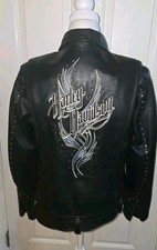 Harley Davidson Black Star Lake Women's LARGE Leather Jacket 97024-08VW Studded