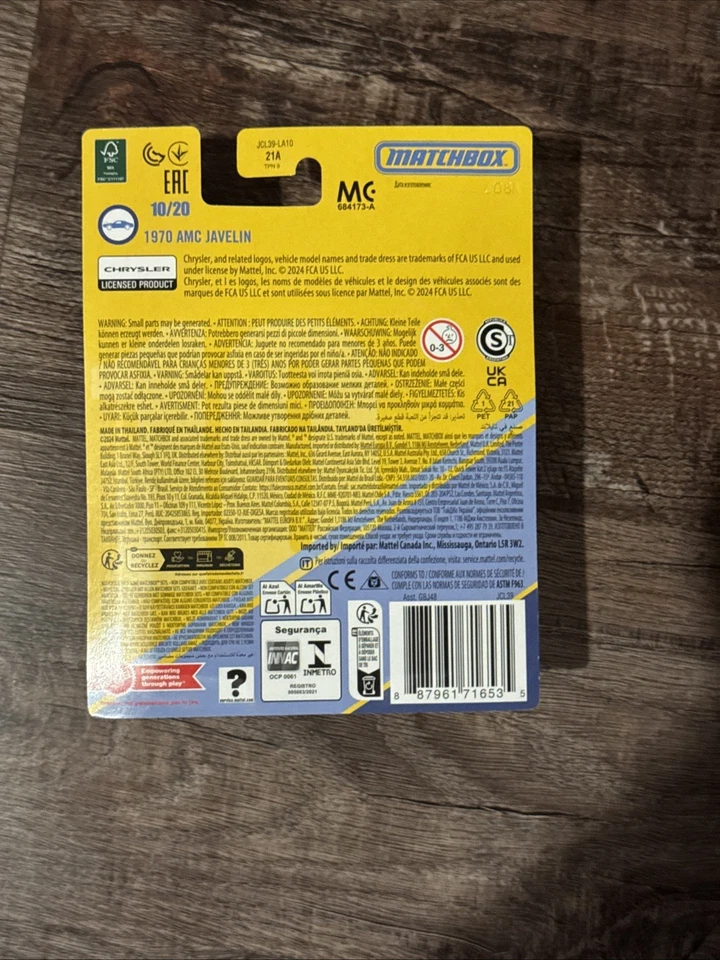 1970 AMC Javelin 10/20 COLLECTORS SERIES Matchbox 2025 JCL39 green - Image 2 of 2