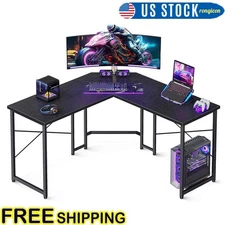 47" L Shaped Gaming Desk W/ Monitor Stand Corner Table Writing Workstation NEW