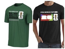 2Pack FIFA World Cup Brazil Soccer T-Shirt Short Sleeve Team Shirt. Size Medium