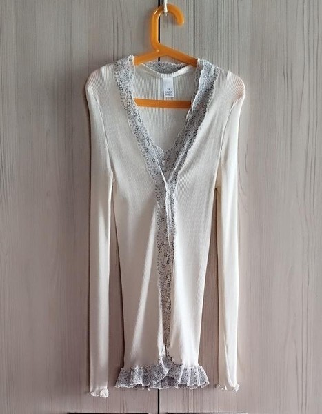 Women Calida Sweater Ivory Cotton XS