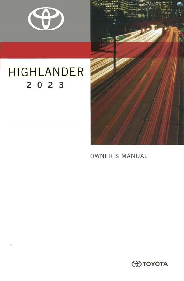 2023 Toyota Highlander Owners Manual User Guide