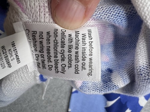NWT Croft & Barrow Cardigan Sweater XXL Pink Blue Floral Button Up Imperfect - Picture 12 of 14