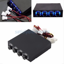 NEW 3.5 inch PC HDD CPU 4 Channel Fan Speed Controller Led Cooling Front Panel