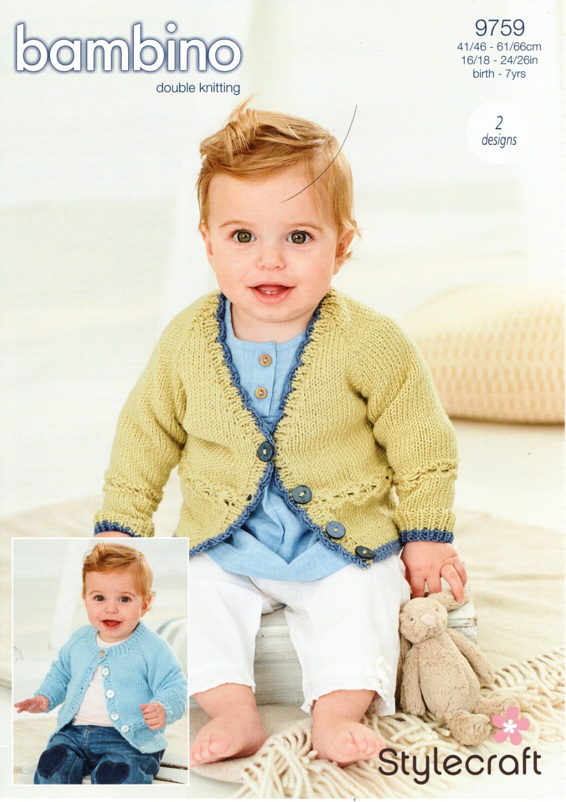 Stylecraft Baby DK Knitting Pattern - 9759 Cardigans - Birth to 7 Yrs