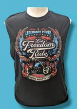 Celebrate! Patriotic Men's Muscle Shirt  M Legendary Power Let Freedom Ride