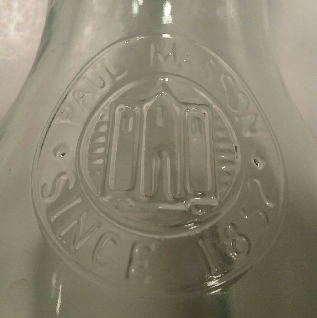 Vtg Embossed Paul Masson "Since 1852" Glass Wine Bottle Carafe Decanter