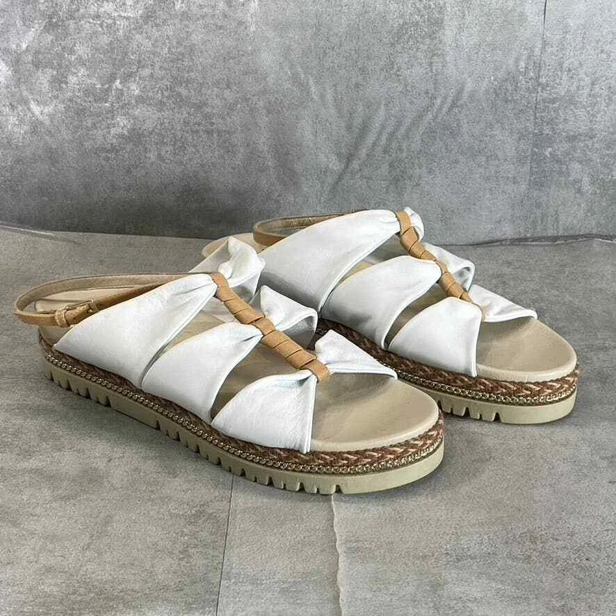 Amalfi By Rangoni Women's White Parmasoft Leather Brent Platform Sandals SZ 9.5 - Image 2 of 4