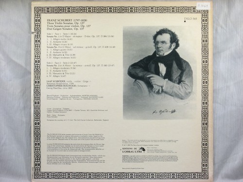 Schubert - Three Violin Sonatas - Schröder, Hogwood - L'Oiseau-Lyre DSLO 565 - Picture 2 of 6