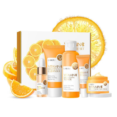 Skin Care Set Vitamin C Women Beauty Gift Sets Skin Care Kit with Cleanser, Tone