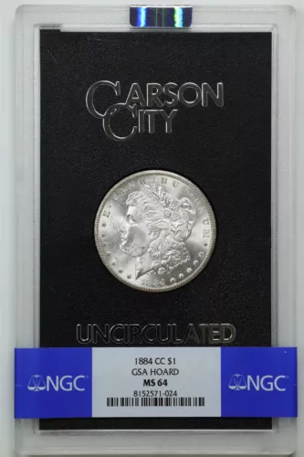 1884-CC $1 GSA Morgan Silver Dollar MS64 NGC 8152571-024 with Box & COA