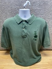VTG Polo Ralph Lauren Shirt Mens 2XB Big Green Big Pony Polo 3 Y2K Preppy