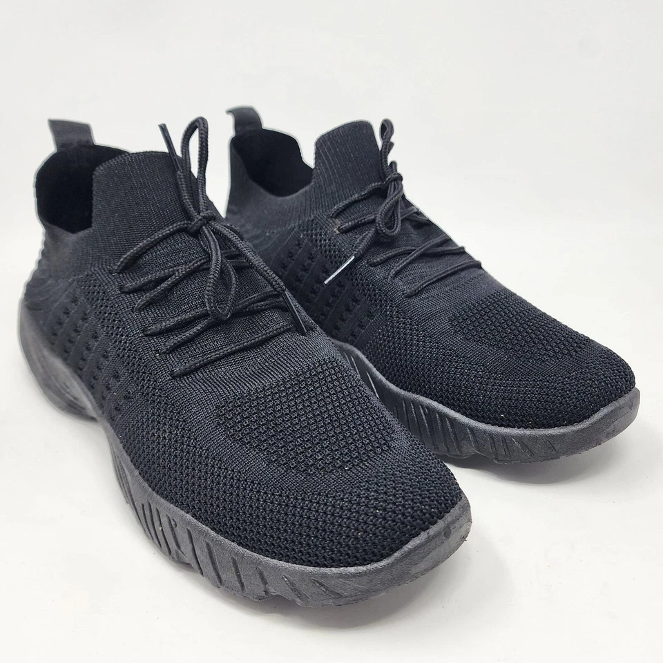 Zapatillas deportivas Wild Diva para mujer 10 negras tejidas cómodas elásticas Foto 2 de 4