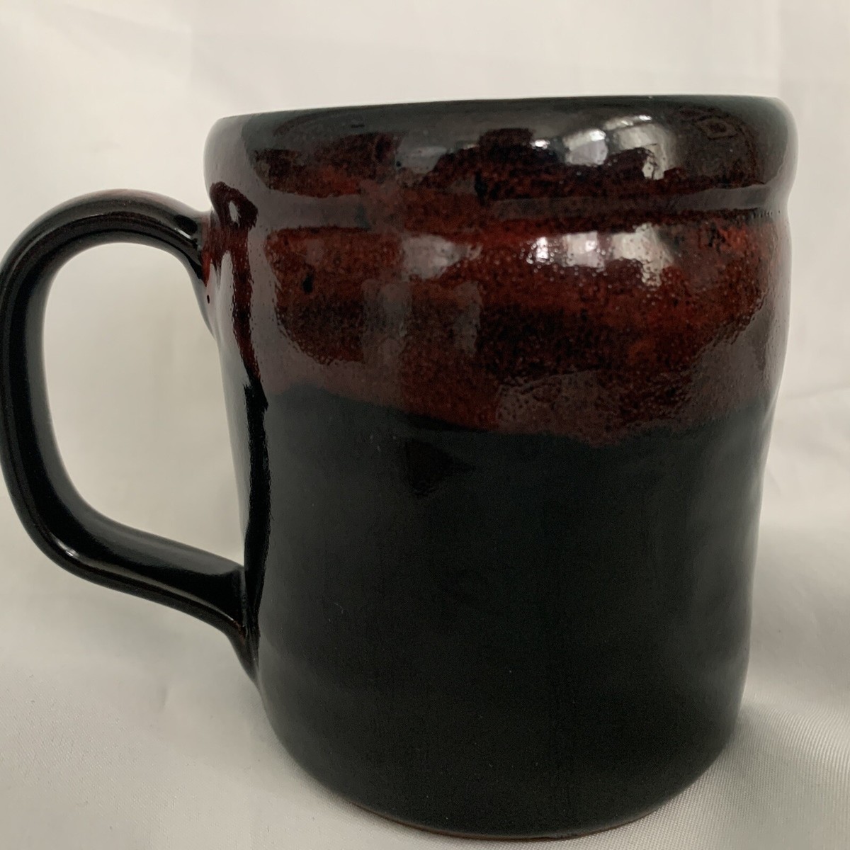 Death Wish Coffee 2016 Mug Deneen Pottery Skull Crossbones Red Drip Glaze |  eBay