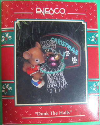 ENESCO Christmas Ornament ''Dunk the Halls '' 2nd Sports Star Series  1993  NIB  