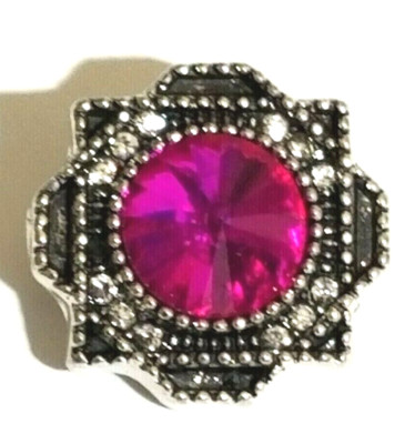 DIY PINK RHINESTONES 18mm/20mm GINGER SNAP BUTTON POPPER FOR NOOSA JEWELRY USA