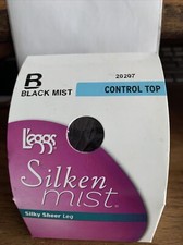 L'eggs Silken Mist Control Top Pantyhose, Black Mist 20207, Size B, Sh...